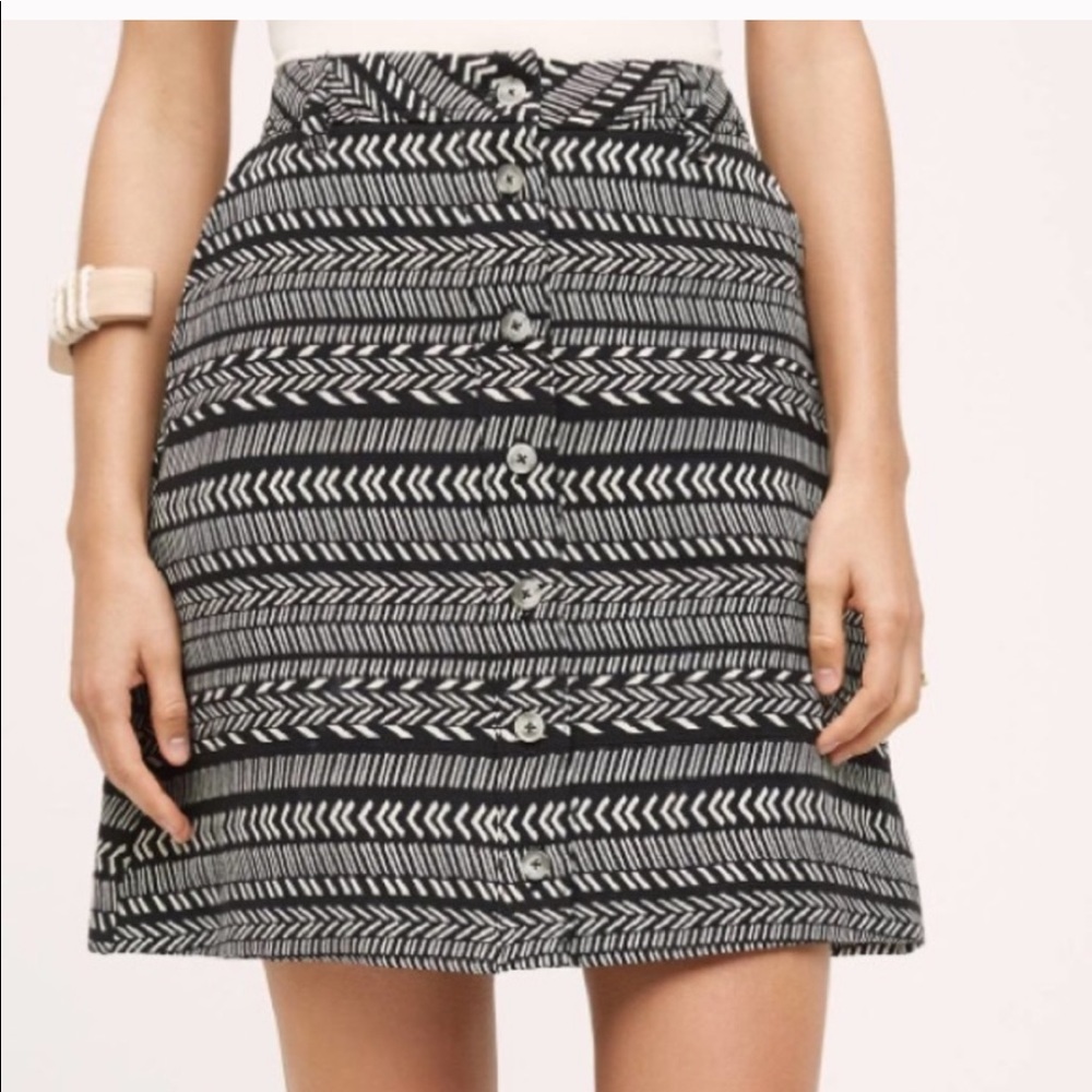 Anthropologie Black and White A-Line Skirt